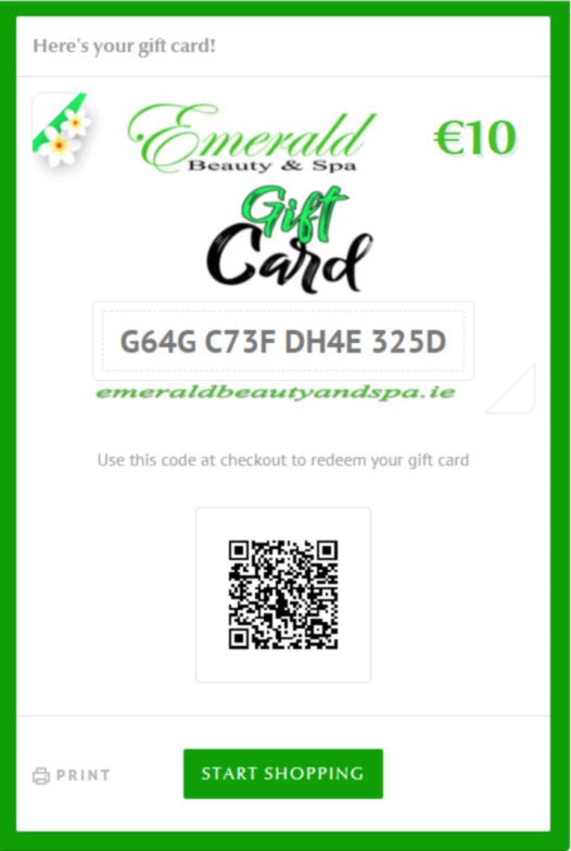 Gift Card - online store - Emerald Beauty & Spa